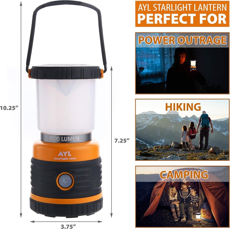 AYL LED Camping Lantern, Battery Powered LED 1800LM, 4 Camping Lights Modes, Perfect Lantern Flashlight for Hurricane, Emergency Light, Storm, Power Outages, Survival Kits, Hiking, Fishing, Home and More - Image 3